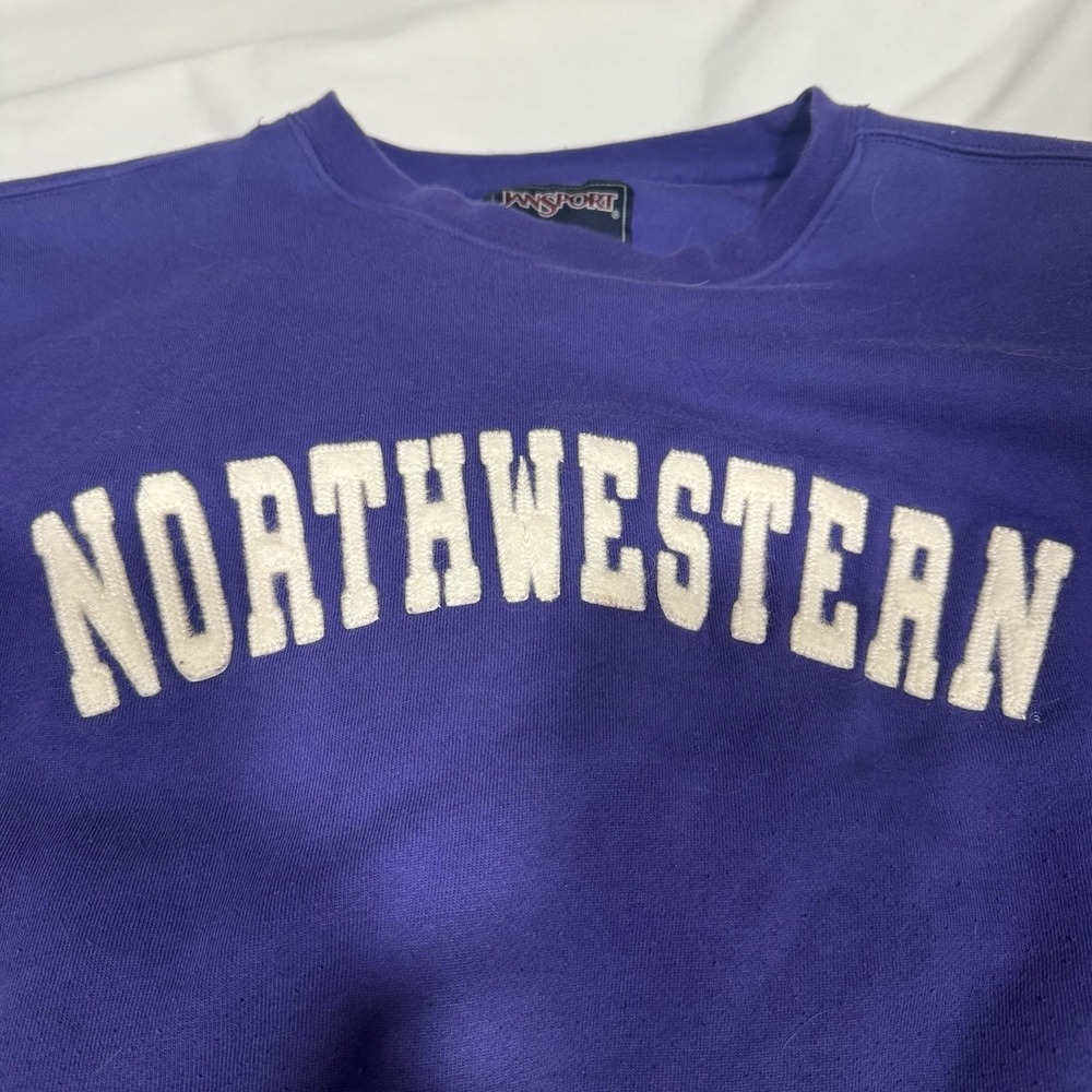 Northwestern University Vintage JanSport Embroidered Sweatshirt Men's Size Large - Picture 3 of 9